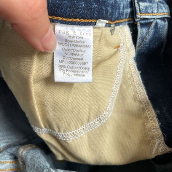 Rag & Bone Nina High Rise Ankle Skinny Jeans Norwalk Wash Size 29 - Picture 9 of 13